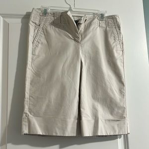 Ann Taylor Factory Long Khaki Shorts Sz 10P
